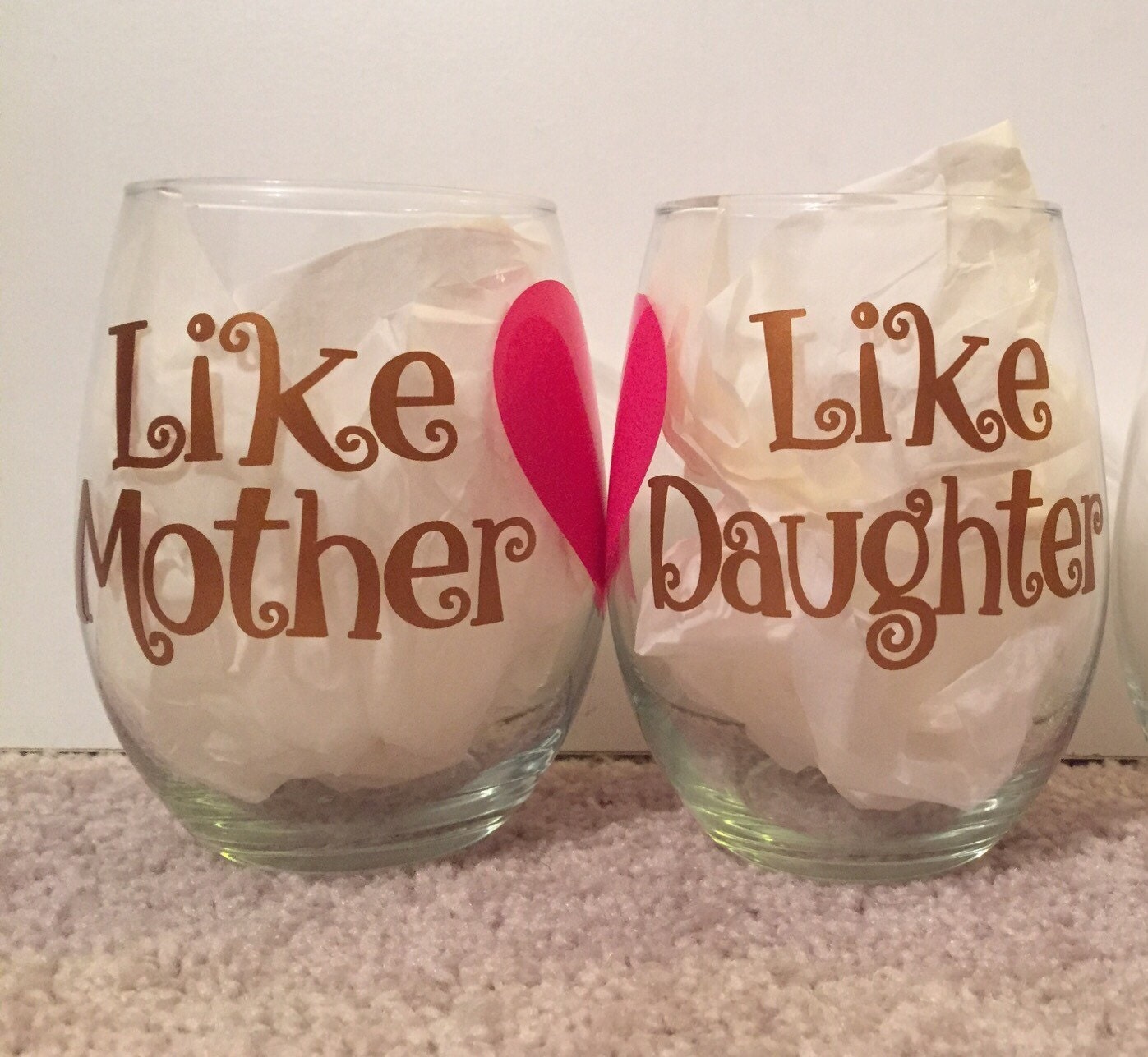 Like Mother Like Daughter Wine Glass Set Mother Daughter