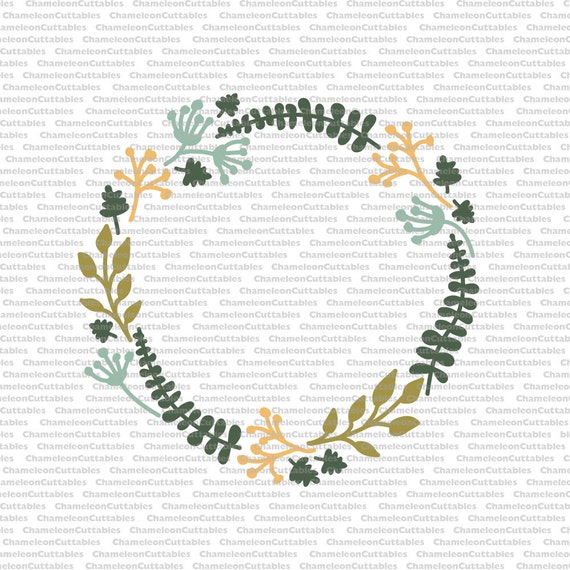 Download wreath svg cut file decal vector leaf leaves fall