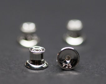 Silver Ear nuts Barrel Earnuts, Earrings Components, Silver Components, Jewelry Making, Sterling Silver, Earnuts, Findings