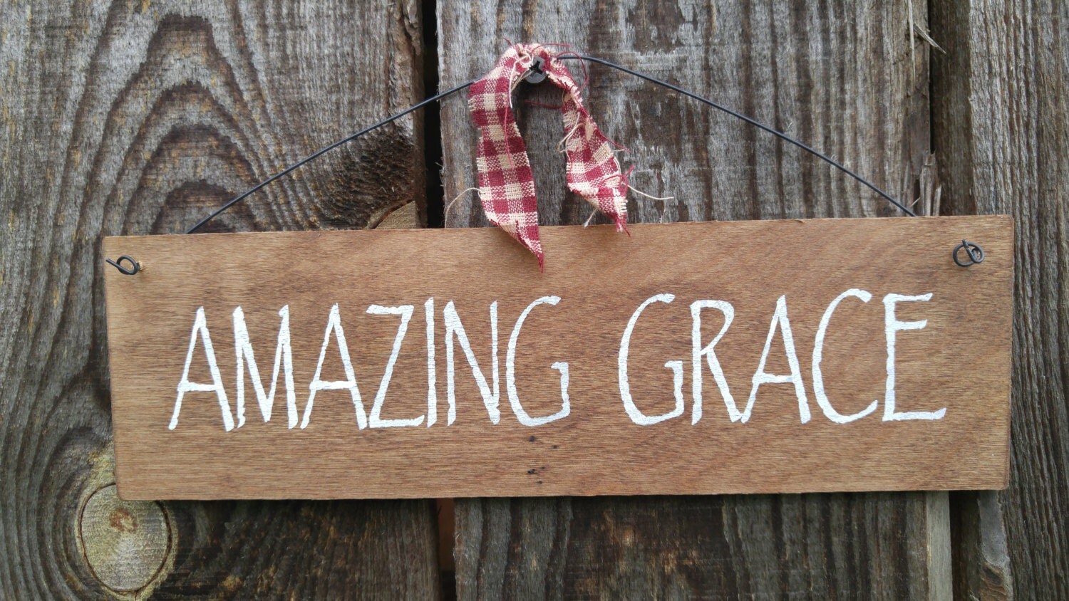 Amazing Grace sign sign spiritual sign wood sign by HutchensHollow
