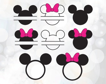 Minnie Mouse Monogram SVG - Disney monogram files - Mickey Mouse Monogram - Mickey Head Svg Frame - SVG Silhouette Studio - Disney Cut files