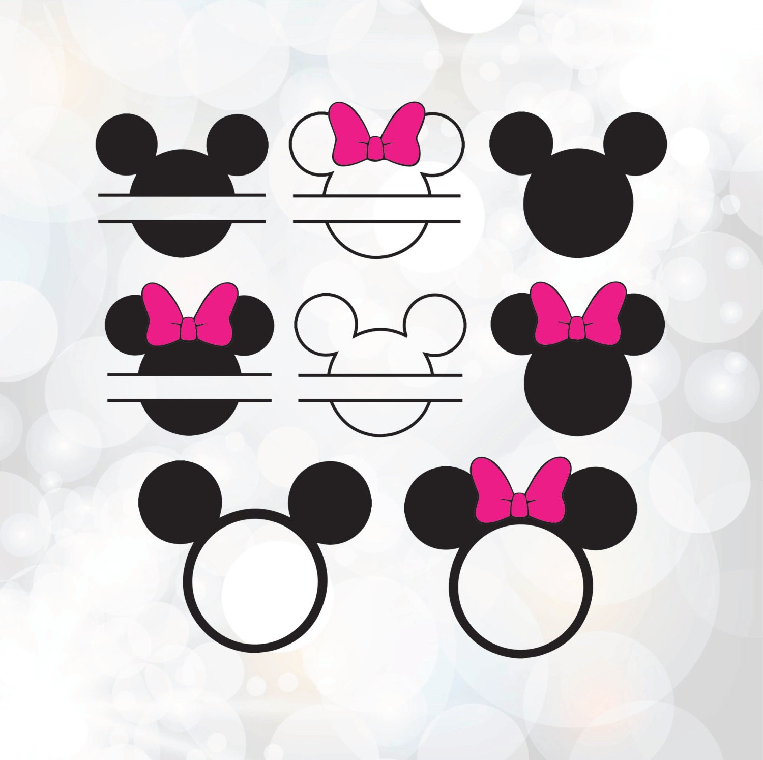 Minnie Mouse Monogram SVG Disney monogram files Mickey
