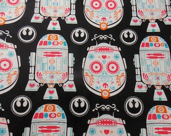 Star Wars Fabric C3PO Sugar Skull Fabric R2D2 Sugar Skull Fabric Quilting Fabric Craft Fabric Pillowcase Fabric Curtain Fabric