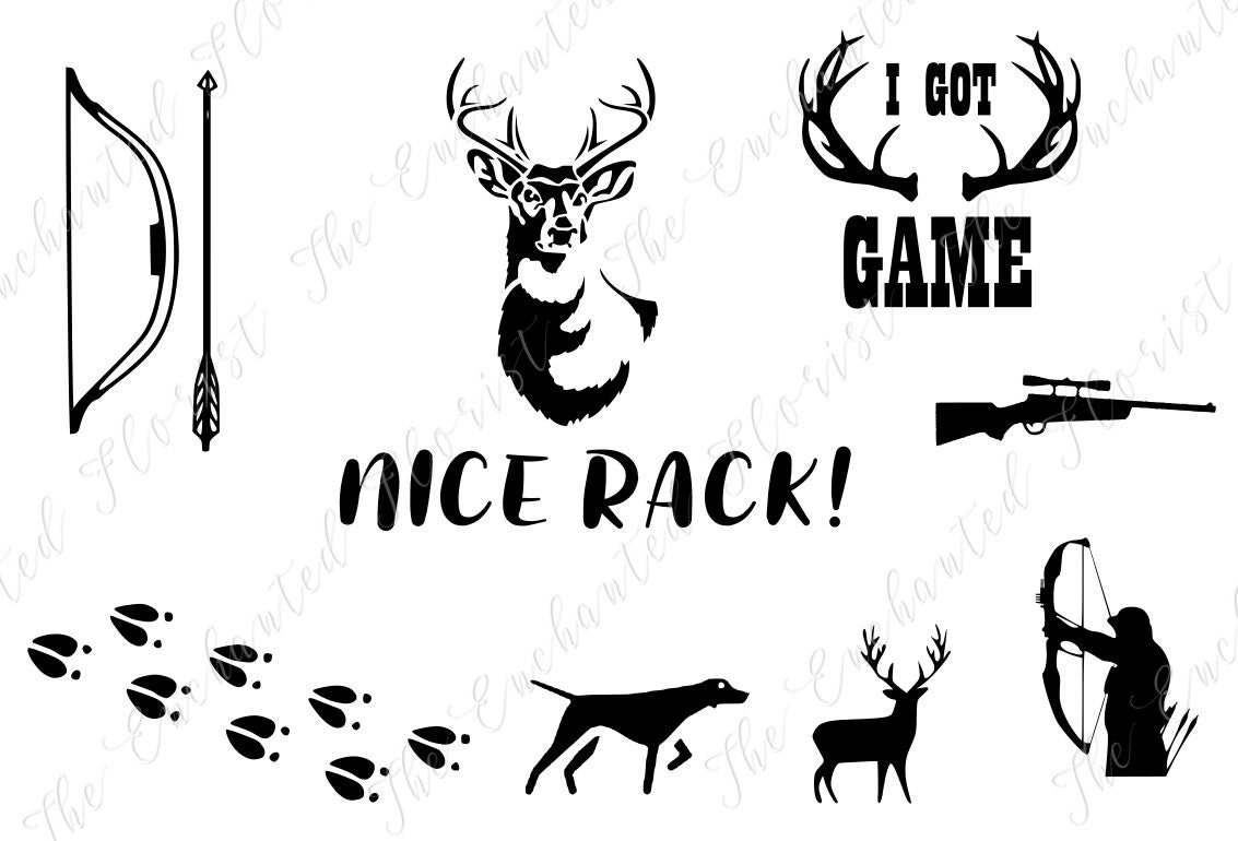 Download Hunting SVG Bow and Arrow Cutting File Deer Rifle antlers