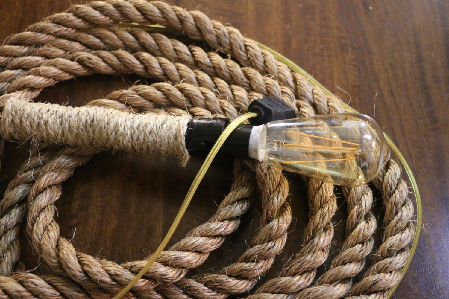 Rustic Nautical Rope Light Vintage styled LED Edison bulb