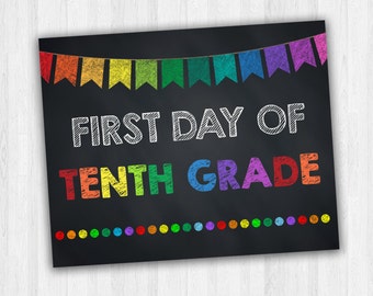 First Day Of 10th Grade, High School Signs, Back To School Signs, 10th Grade Signs, Grade School Signs, First Day Of School