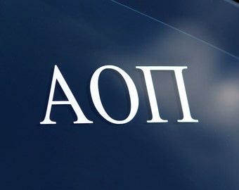 Alpha Omicron Pi | White Adhesive Decal