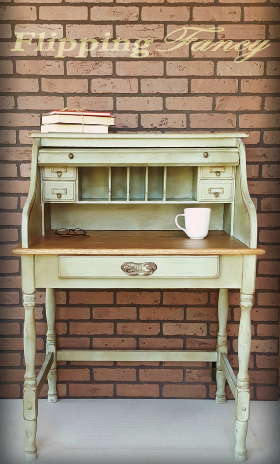 Refurbished Roll Top Desk by FlippingFancy on Etsy
