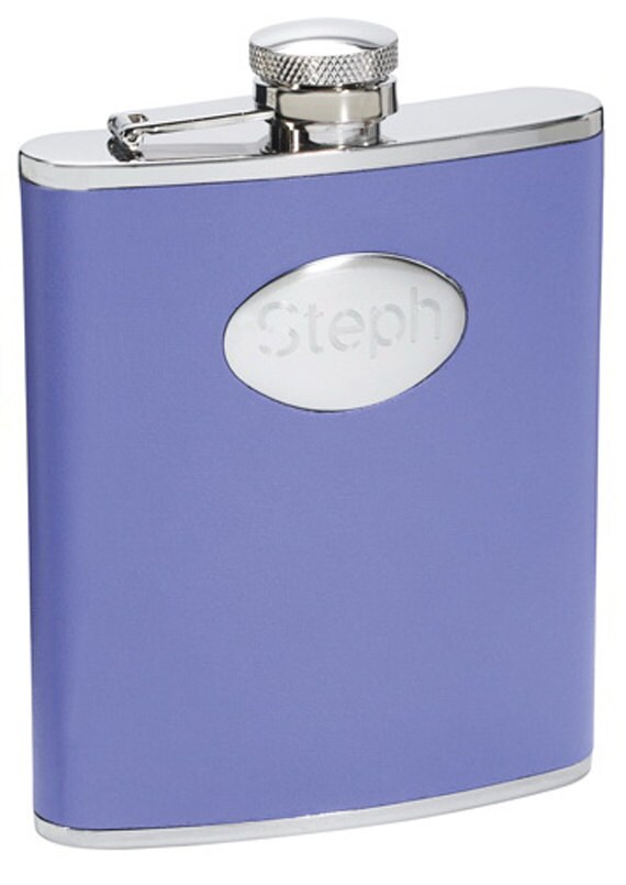 Personalized Flask for women 6oz Lavender Leather Liquor