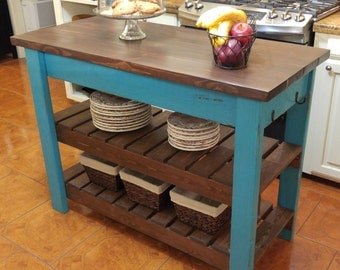Custom Hand Built Kitchen Island - Already Assembled - FREE SHIPPING