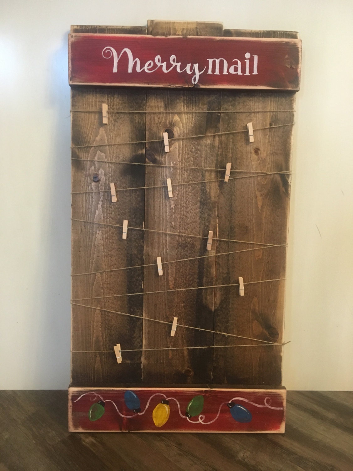 Merry Mail Christmas Card Holder by BrushstrokesByJodi on Etsy