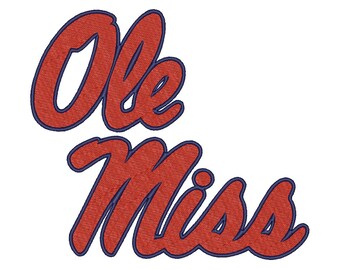 7 Size Ole Miss Rebels Embroidery Design College Football Embroidery Designs Instant Download Machine Embroidery Designs PES