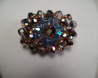 Amazing 1950's Crystal and Rhinestone Brooch-Super Sparkle