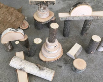 Tree Branch Blocks Natural Building Block Set Waldorf Inspired Toys