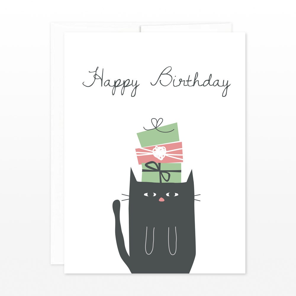 Funny Cat Birthday Card Black Cat Under Birthday Gifts