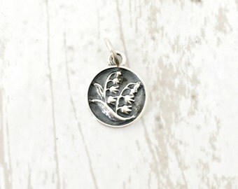 Sterling Silver Lily of the Valley charm - Flower Charm - Lily Charm - Sterling Silver Charm - Jewelry Charm
