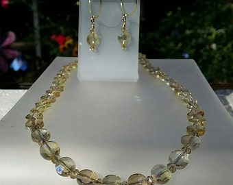 Natural White Baroque Freshwater Pearl Necklace & Earrings Set - 16-120'' Length, Silver Plated