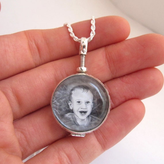 Custom Portrait Locket Baby Child Son by RicksonJewellery