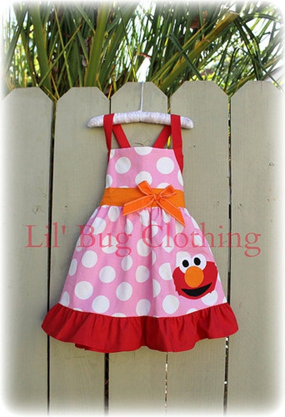 Elmo Birthday Dress Toddler Dress Bubble Gum Pink Girl