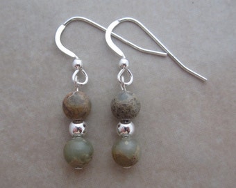 aqua terra jasper sterling silver earrings