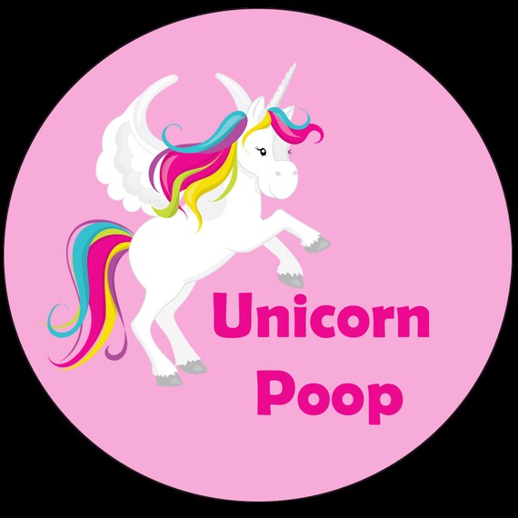 personalized round stickers unicorn birthday design three