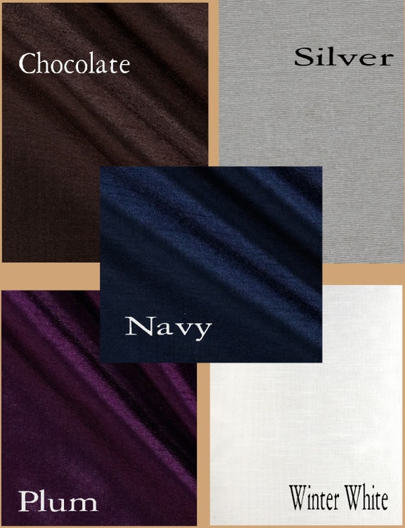 Faux Silk Dupioni Table Cloth in Silver, Navy, Plum, Winter White, Chocolate