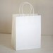 White Paper Bags with Handles - Set of 17 - 9 7/8 x 7 7/8 x 4 5/8 inches - Free US Shipping