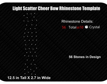 Light Scatter Rhinestone Cheer Bow Template INSTANT FILE DOWNLOAD