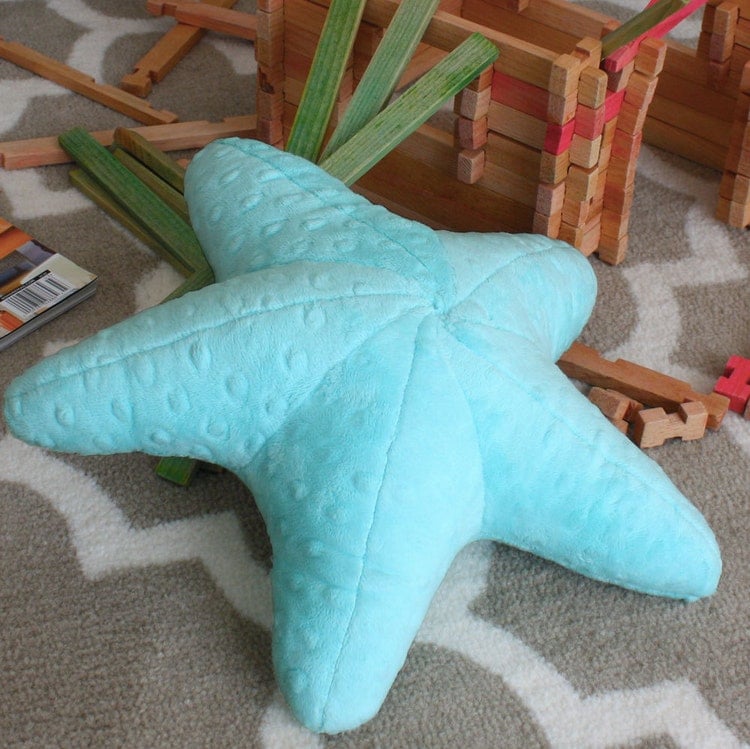 aqua plush pillow