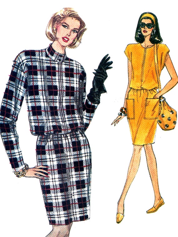 Dress Pattern Front Zipper | 1990s dress pattern vogue front zipper loose fit blouson Dress Pattern Front Zipper | 1990s dress pattern vogue front zipper loose fit blouson