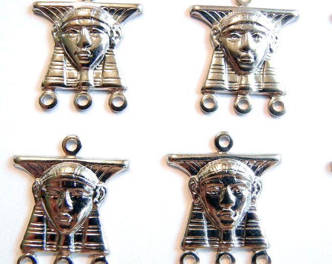 14 or 7 Pairs of Egyptian Pharoah Head Multi Link Finding Charms