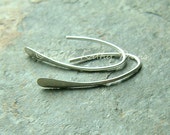 Silver Open Hoops Small Wishbone Earrings Minimal Silver Earring Womens Jewelry Gift for Her, Beauty Gift Clothing Gift, Wife Christmas gift