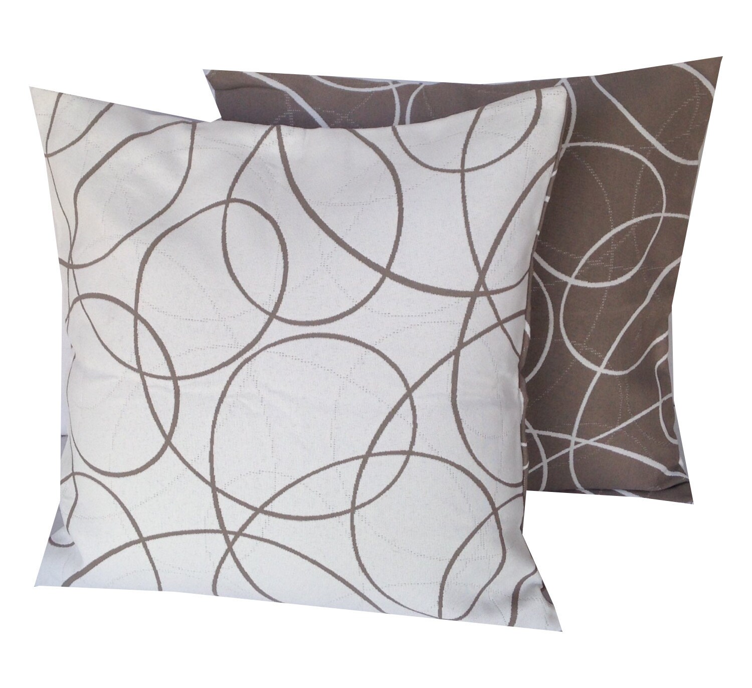 Outdoor Pillows Taupe White pillow cover Patio Cushion