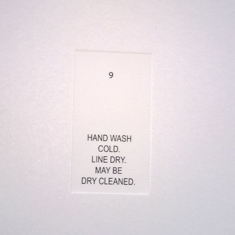 Hand Wash Cold Dry Clean Printed Care Labels package of 50