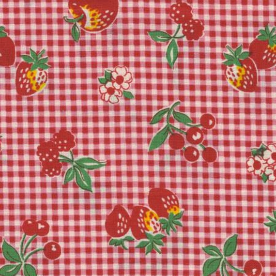 FABRIC REPRODUCTION 1930's Red by DorothyPrudieFabrics on Etsy