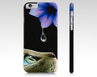 Cat Cell Phone Case Cat 409 Flower - Iphone 7, 6/6s, Plus, 5/5s, Samsung Galaxy S5, S4, S3 art by L.Dumas