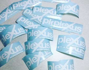 Plexus Worldwide Vinyl Car Window Water Bottle Cup Mug or Accessory Decal Monogram in White Permanent Vinyl Approx 3" Tall and 5-3/4" L