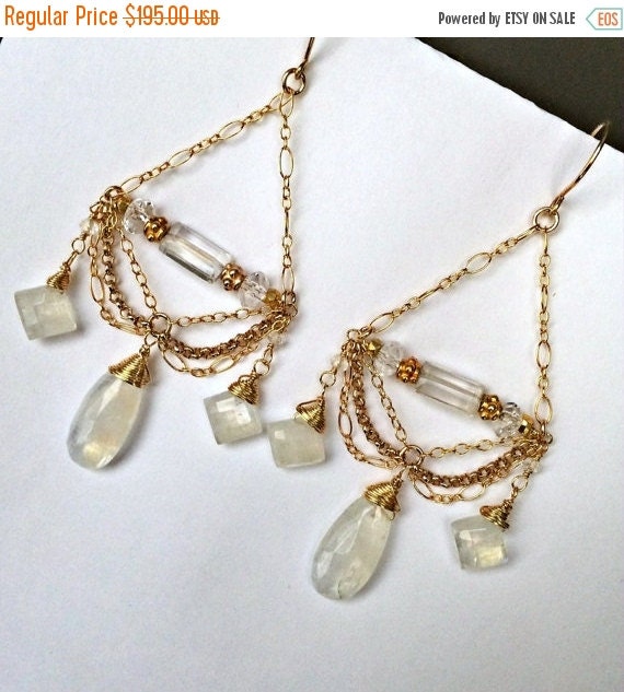 MEMORIAL DAY SALE Moonstone Chandelier by DoolittleJewelry on Etsy