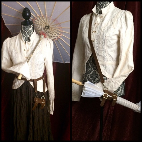 Parasol Holster silk parasol Steampunk umbrella brown leather