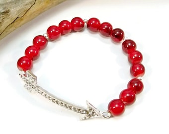 Double Strand GENUINE PEARL Bracelet With COPPER FEATHER 052d