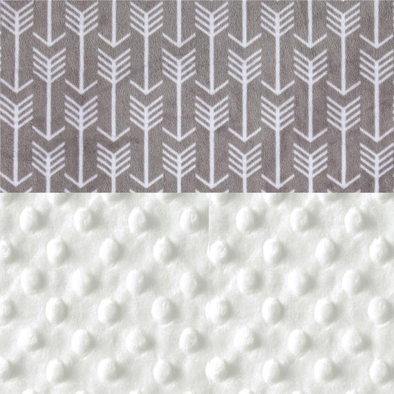 Personalized Baby Blanket For Boy or Girl, Gray White Arrow Minky Baby Blanket - Nursery Decor - Arrow Blanket / Name Blanket