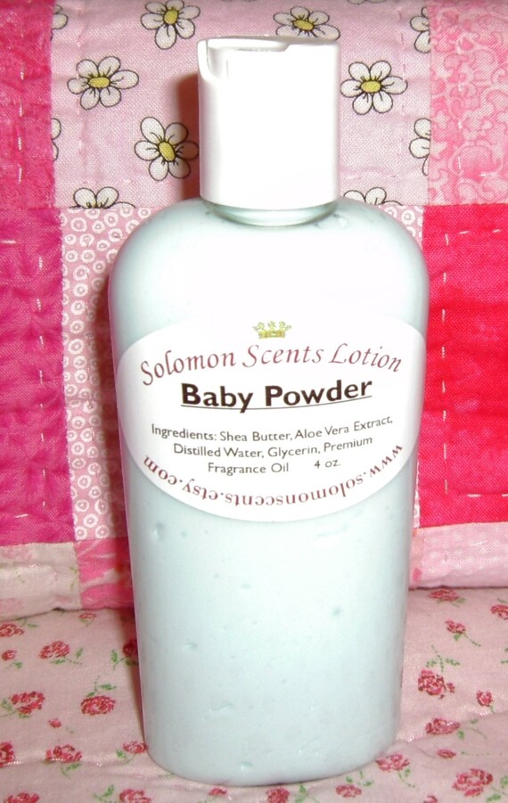 Baby Powder Shea Butter Lotion by SolomonScents on Etsy