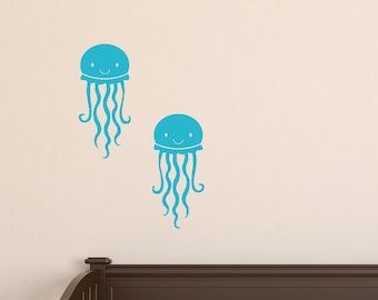 Nursery Wall Decal, Jellyfish Vinyl Wall Decals, Sea Ocean Wall Decals, Jellyfish Wall Decals, Sea Ocean Friends Wall Decals