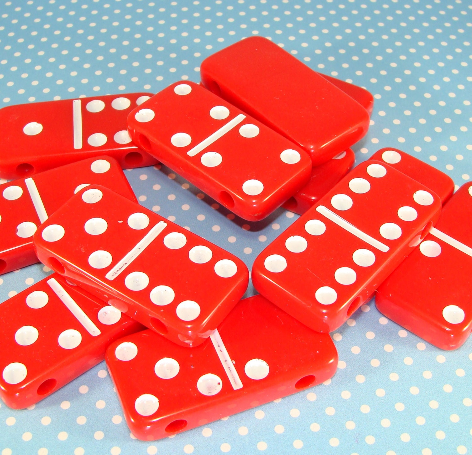 12 Red Domino Beads 41425 Plastic Chunky Bulk Beads Game