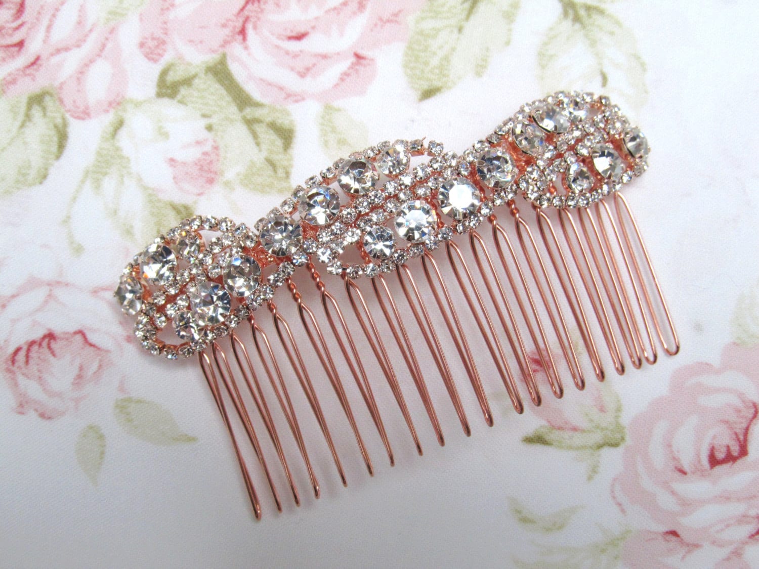 Rose Gold Bridal Hair Comb,Rhinestone Wedding Hair Comb,Bridal Hair Accessories,Wedding Accessories,Decorative Hair Comb,#C7