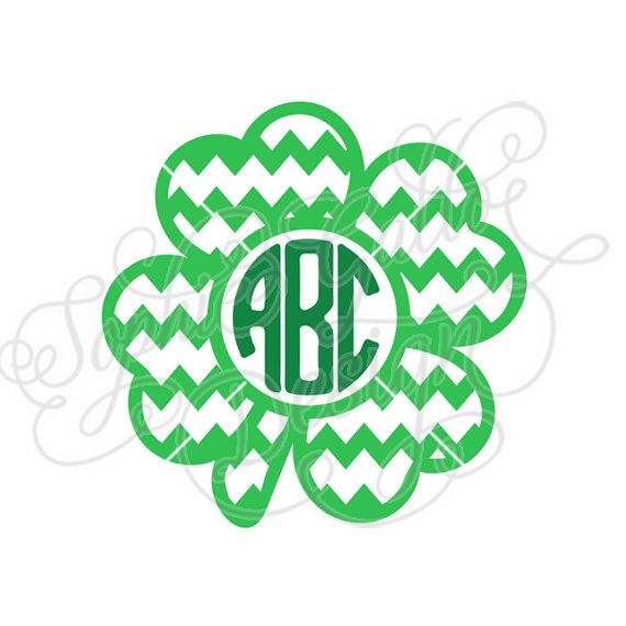 Download Chevron Clover Monogram Shamrock SVG DXF PNG digital download