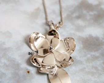 Handmade Sterling Silver Magnolia Flower Necklace