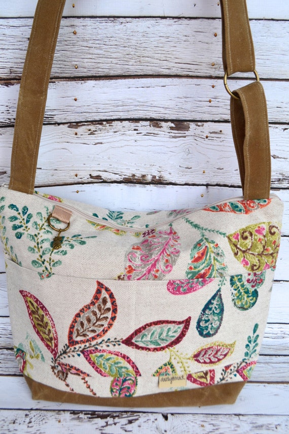 Womens camera bags made in the USA by Darby Mack Grey Floral