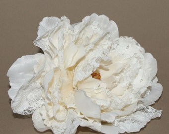 1 ENORMOUS Rust Orange Peony Artificial by SilkInspirations