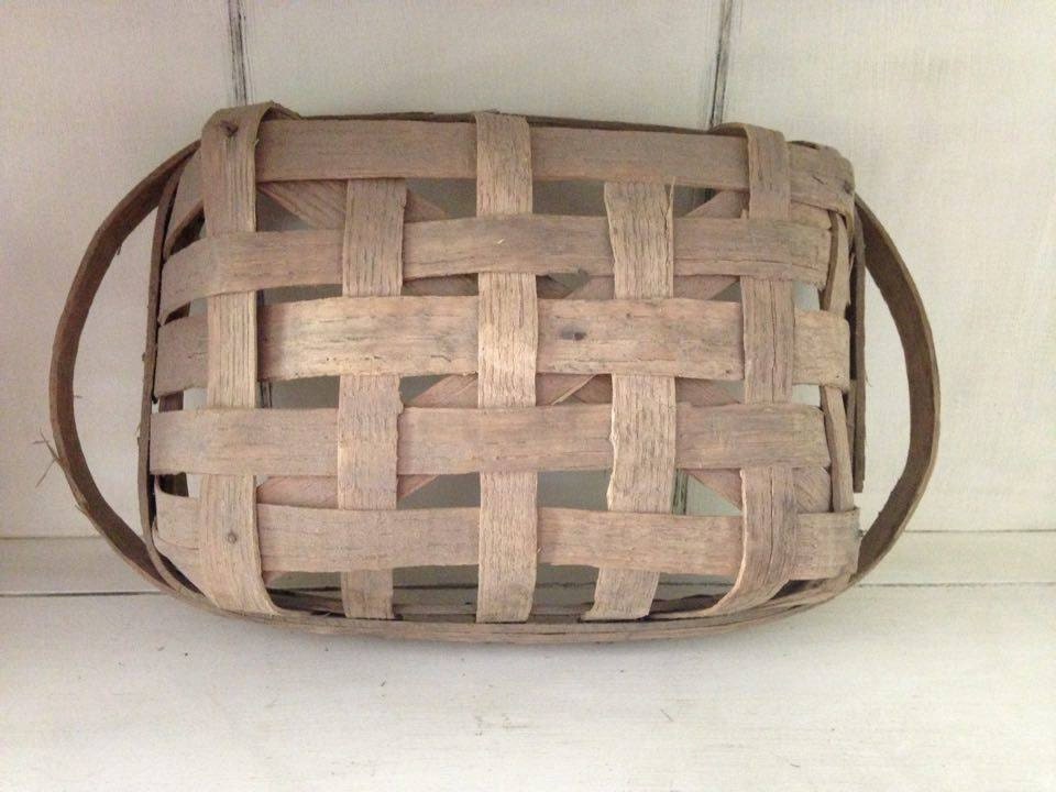 8 x 12 Vintage Authentic Double Handled Tobacco Basket